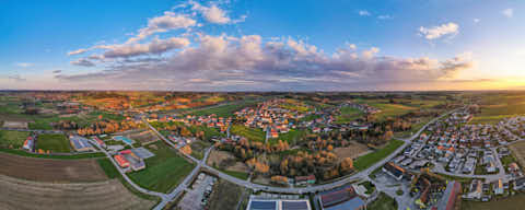 Gemeinde Mitterskirchen Landkreis Rottal-Inn Mitterskirchen Luftaufnahme Pano (Dirschl Johann) Deutschland PAN